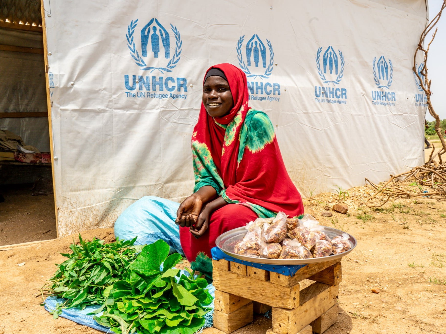 Chad_Hawa-Issat-In-Front-Of-Her-Temporary-Shelter-In-Metché-Camp